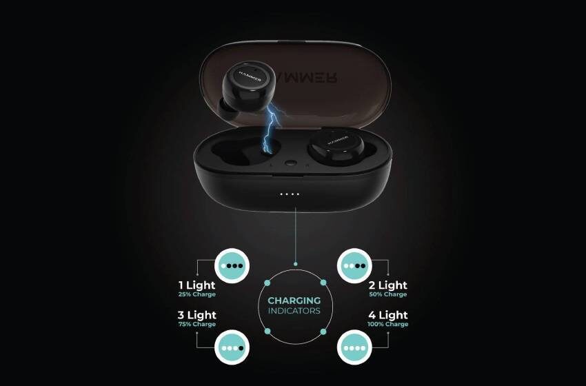 Hammer airflow earbuds में 60 घंटे का स्टैंडबाय टाइम है, portronics के harmonics twins को टक्कर देंगे